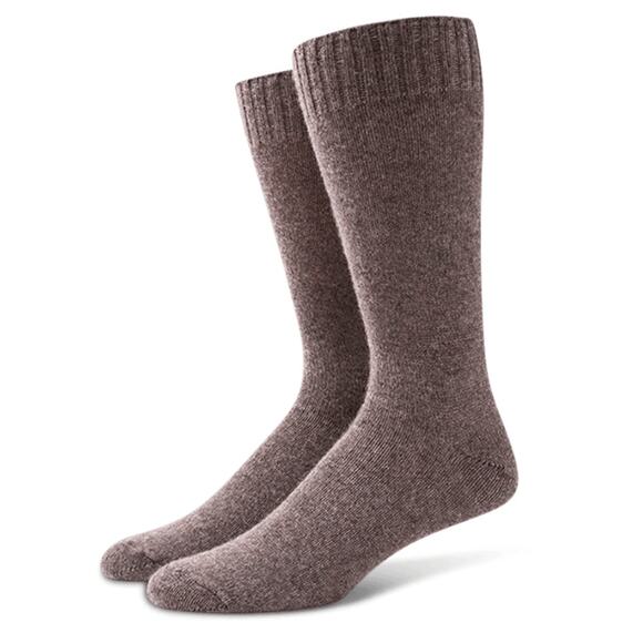 Brown 80% Cashmere Crew Socks Luxury Mens Sz 8-13 Alchester Pietro Warm Cozy - Picture 2 of 5